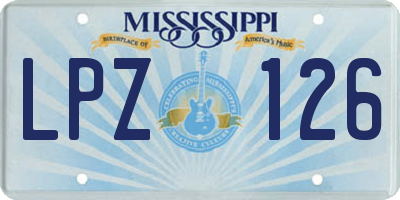 MS license plate LPZ126