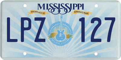 MS license plate LPZ127