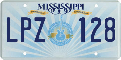 MS license plate LPZ128