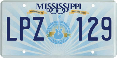 MS license plate LPZ129