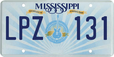 MS license plate LPZ131