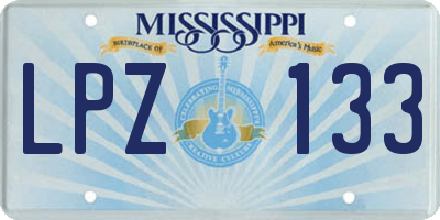 MS license plate LPZ133