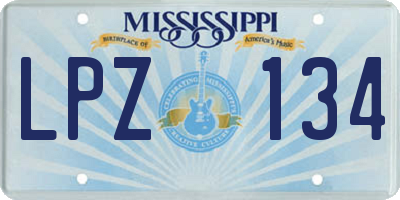 MS license plate LPZ134