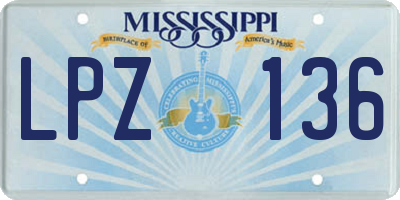 MS license plate LPZ136