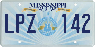 MS license plate LPZ142