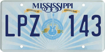 MS license plate LPZ143