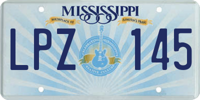 MS license plate LPZ145