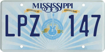 MS license plate LPZ147