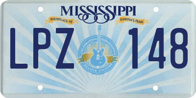 MS license plate LPZ148