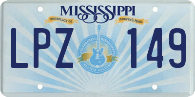 MS license plate LPZ149