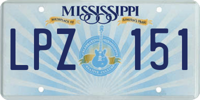 MS license plate LPZ151