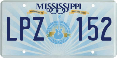 MS license plate LPZ152