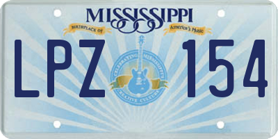 MS license plate LPZ154