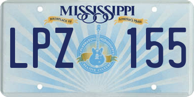 MS license plate LPZ155