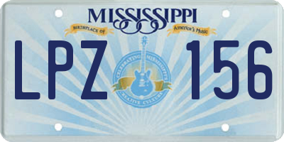 MS license plate LPZ156