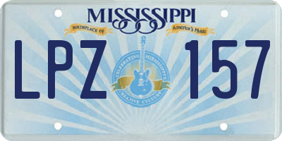 MS license plate LPZ157