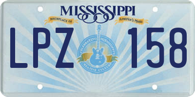 MS license plate LPZ158