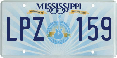 MS license plate LPZ159