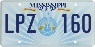 MS license plate LPZ160