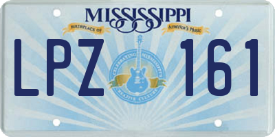 MS license plate LPZ161