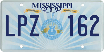 MS license plate LPZ162