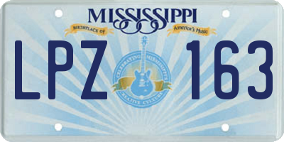 MS license plate LPZ163