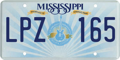 MS license plate LPZ165