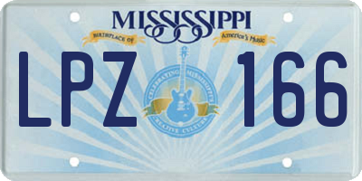 MS license plate LPZ166