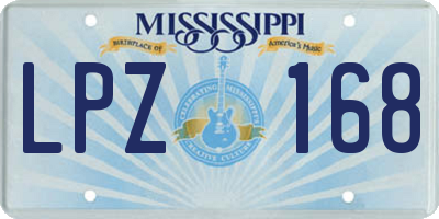 MS license plate LPZ168