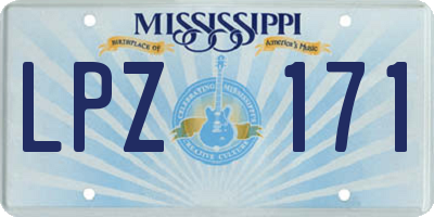 MS license plate LPZ171