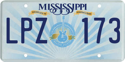MS license plate LPZ173