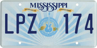 MS license plate LPZ174