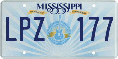 MS license plate LPZ177