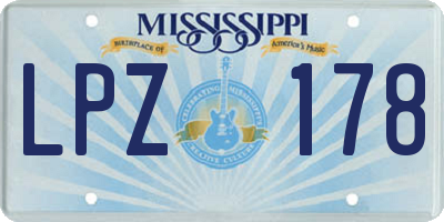 MS license plate LPZ178