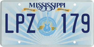 MS license plate LPZ179