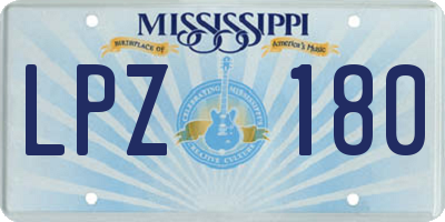 MS license plate LPZ180