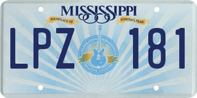 MS license plate LPZ181
