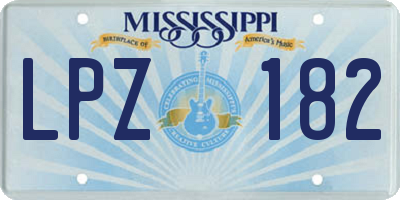 MS license plate LPZ182