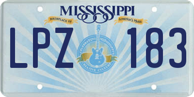 MS license plate LPZ183
