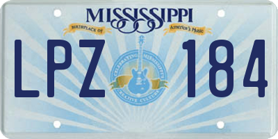 MS license plate LPZ184