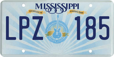 MS license plate LPZ185