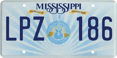 MS license plate LPZ186