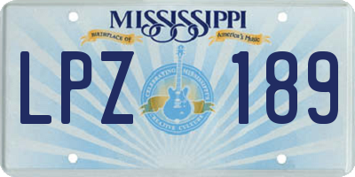 MS license plate LPZ189