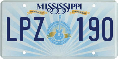 MS license plate LPZ190