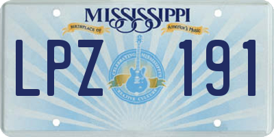 MS license plate LPZ191