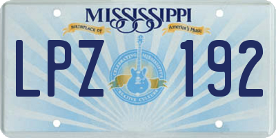 MS license plate LPZ192