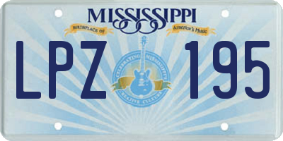 MS license plate LPZ195