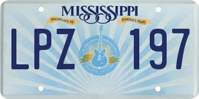 MS license plate LPZ197