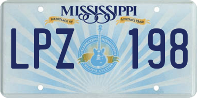 MS license plate LPZ198