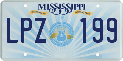 MS license plate LPZ199